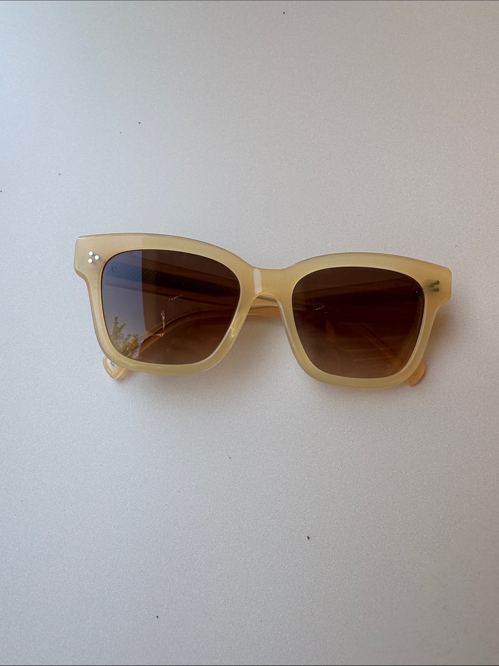 RAEN nectar yellow Breya Square Sunglasses with Brown Gradient Lenses